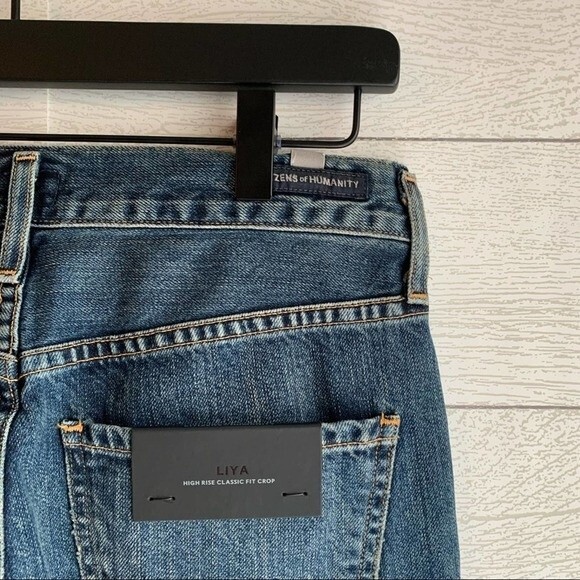 CITIZENS OF HUMANITY Liya High Rise Classic Fit Crop Jeans In Shangri La Size 24 - Picture 6 of 7